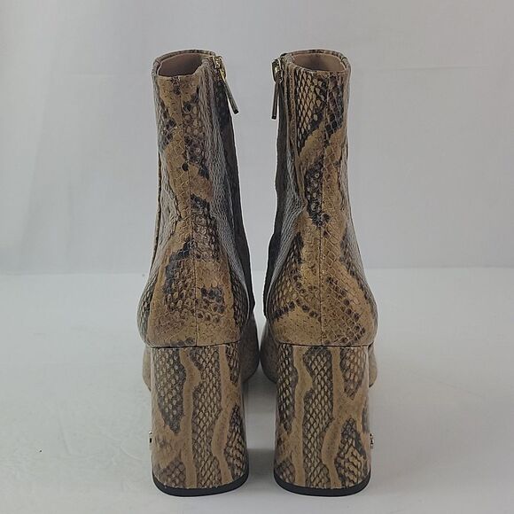 Sam Edelman Codie Snake-Embossed Leather Ankle Boots - Picture 6 of 16